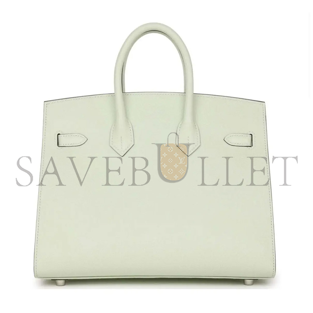 HERMÈS MASTER BIRKIN 25 SWIFT LEATHER BUBBLE GREEN SILVER BUCKLE BAG H049362CK01 (25*20*13cm)